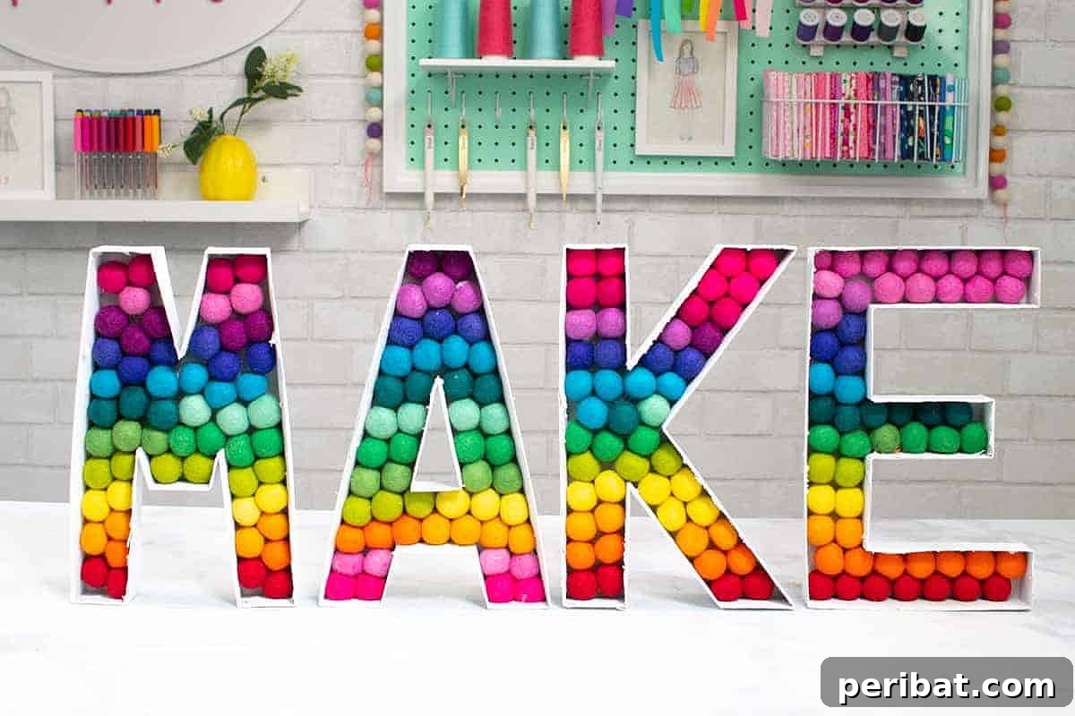 vibrant felt ball letters
