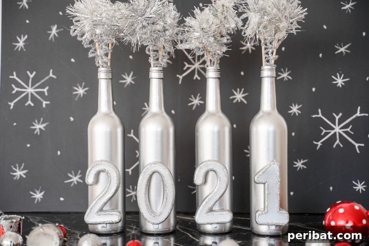 Wine bottle decoration in front of black background
