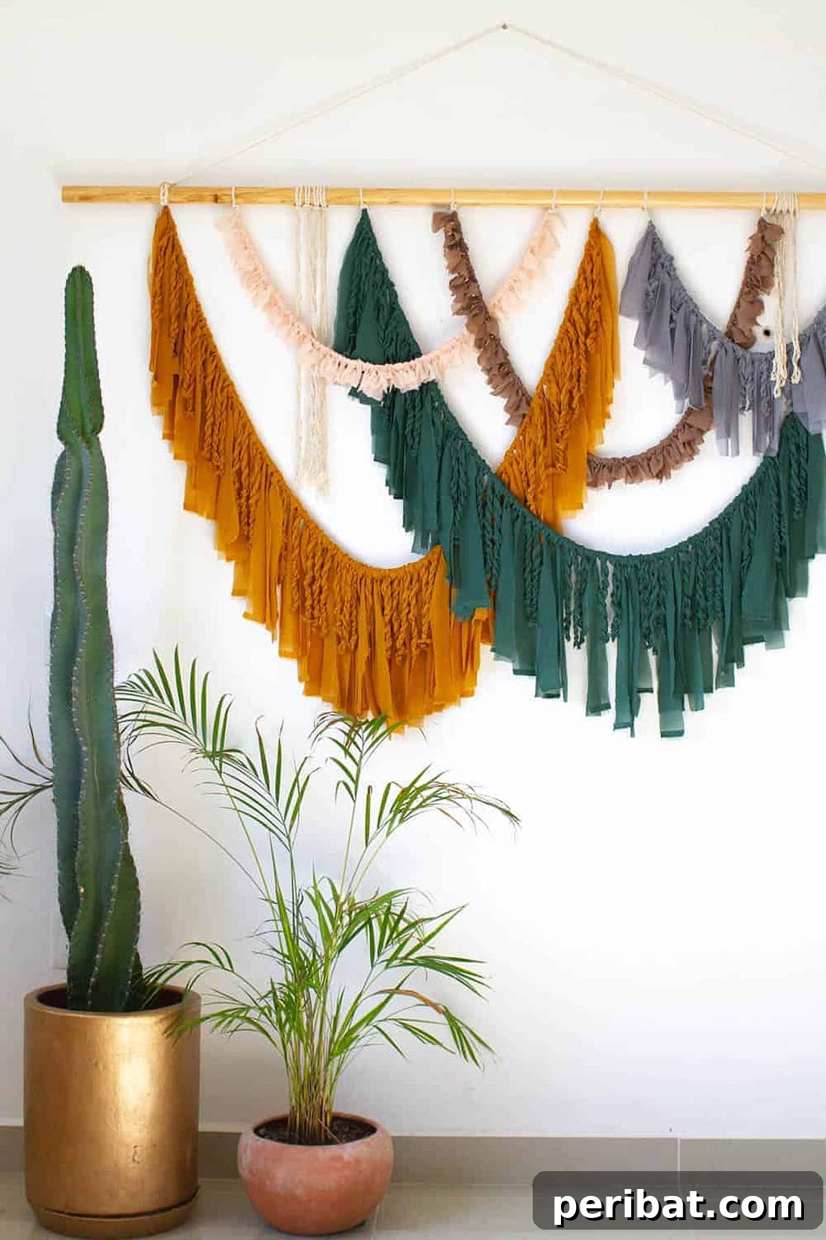 wall hanging made of multi-colored chiffon