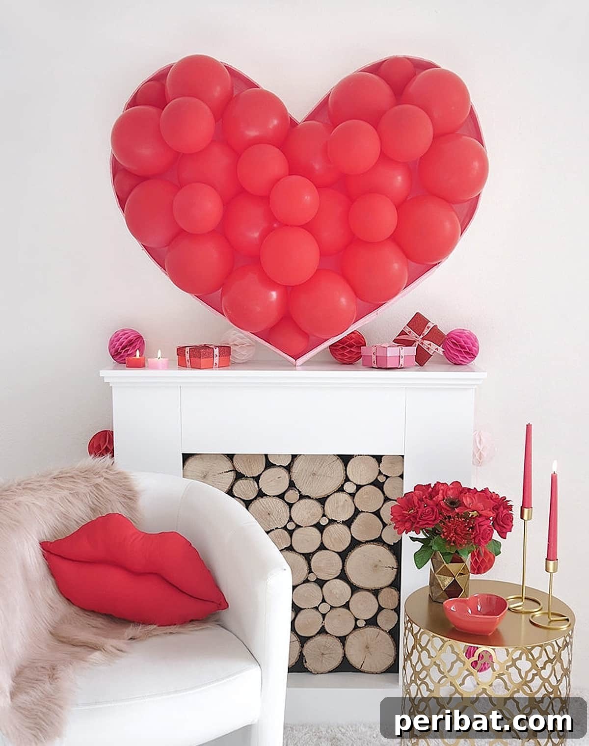 balloon heart backdrop and home furnishings