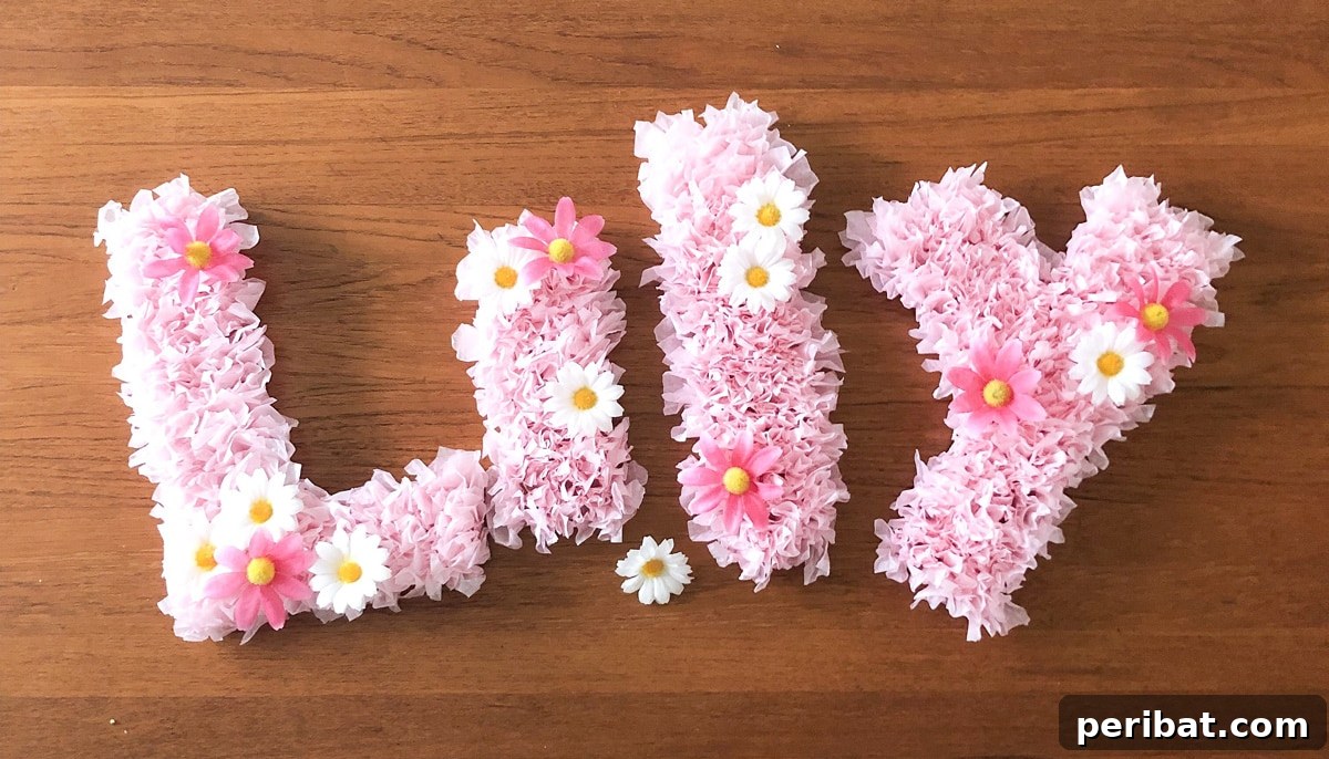 tissue paper wall letters