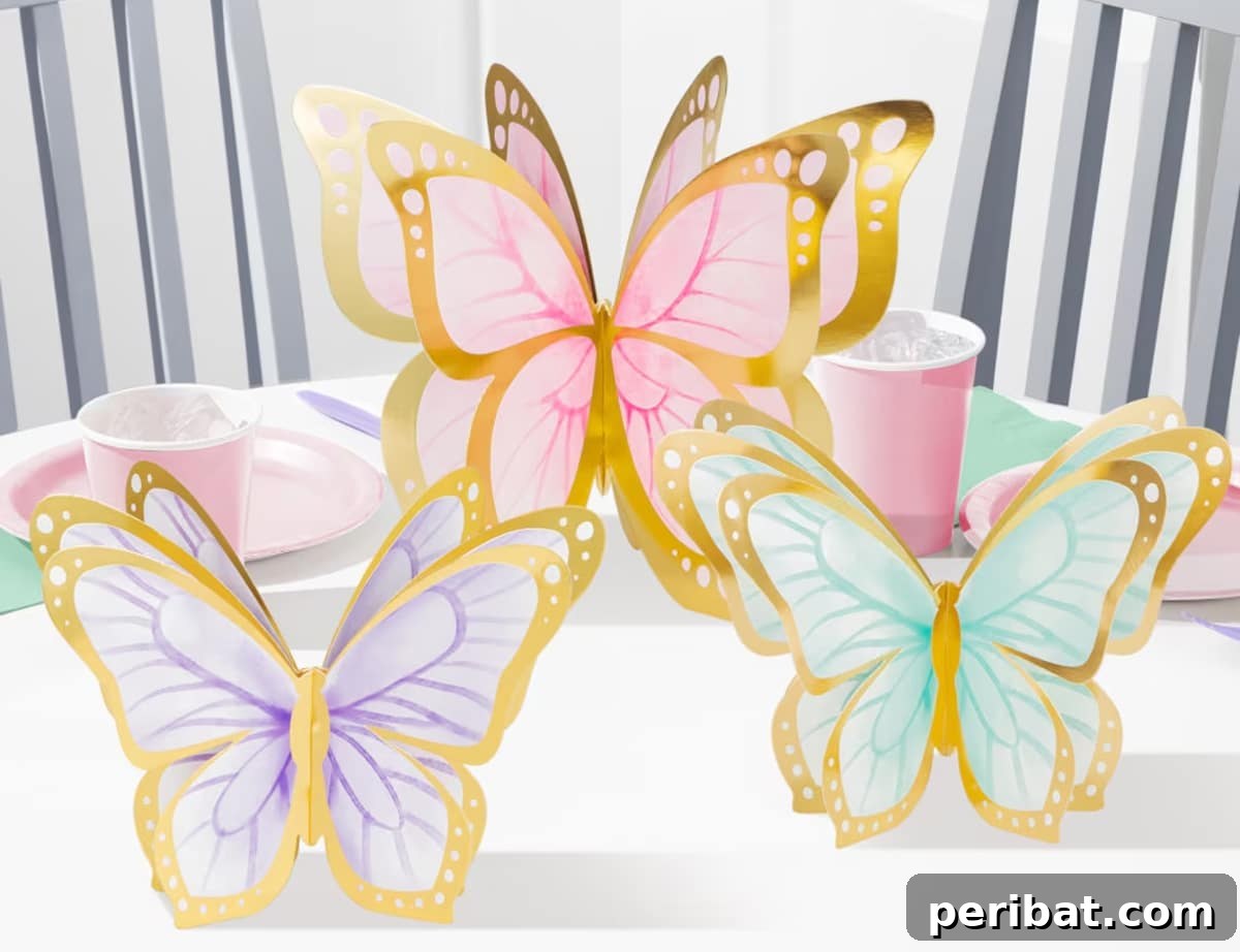 3D butterfly centerpiece set