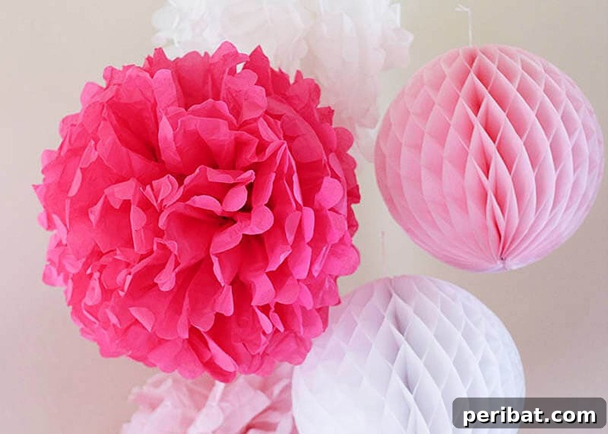 party decoration featuring easy-to-make tissue paper flowers