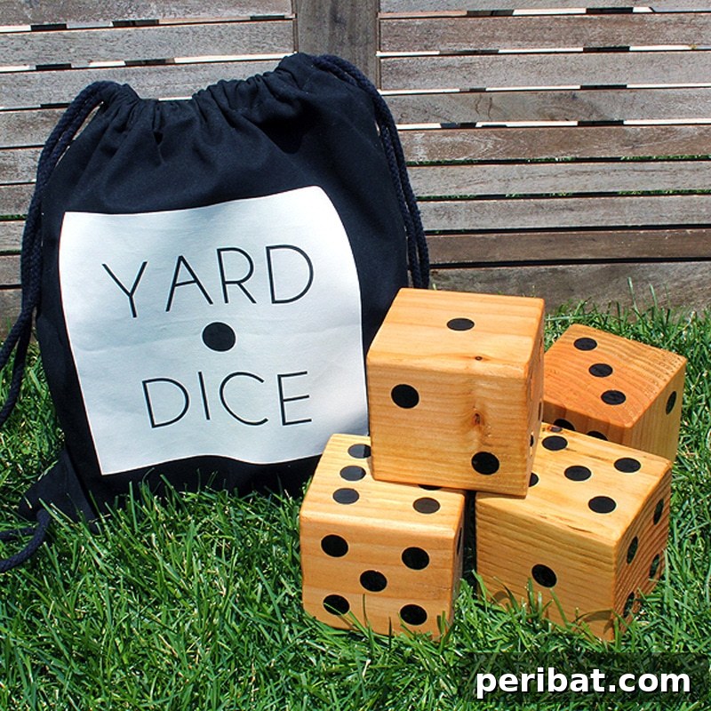 ordinary wood into oversized yard dice