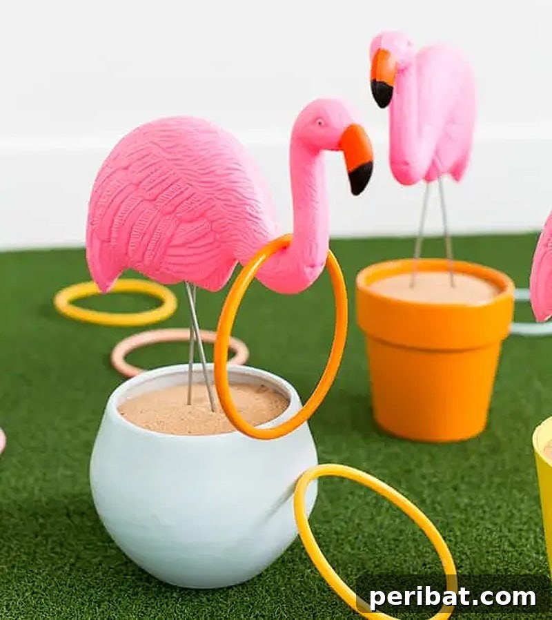 flamingo ring toss game