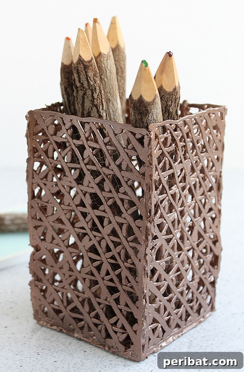 how to make diy pencil holder with hot glue
