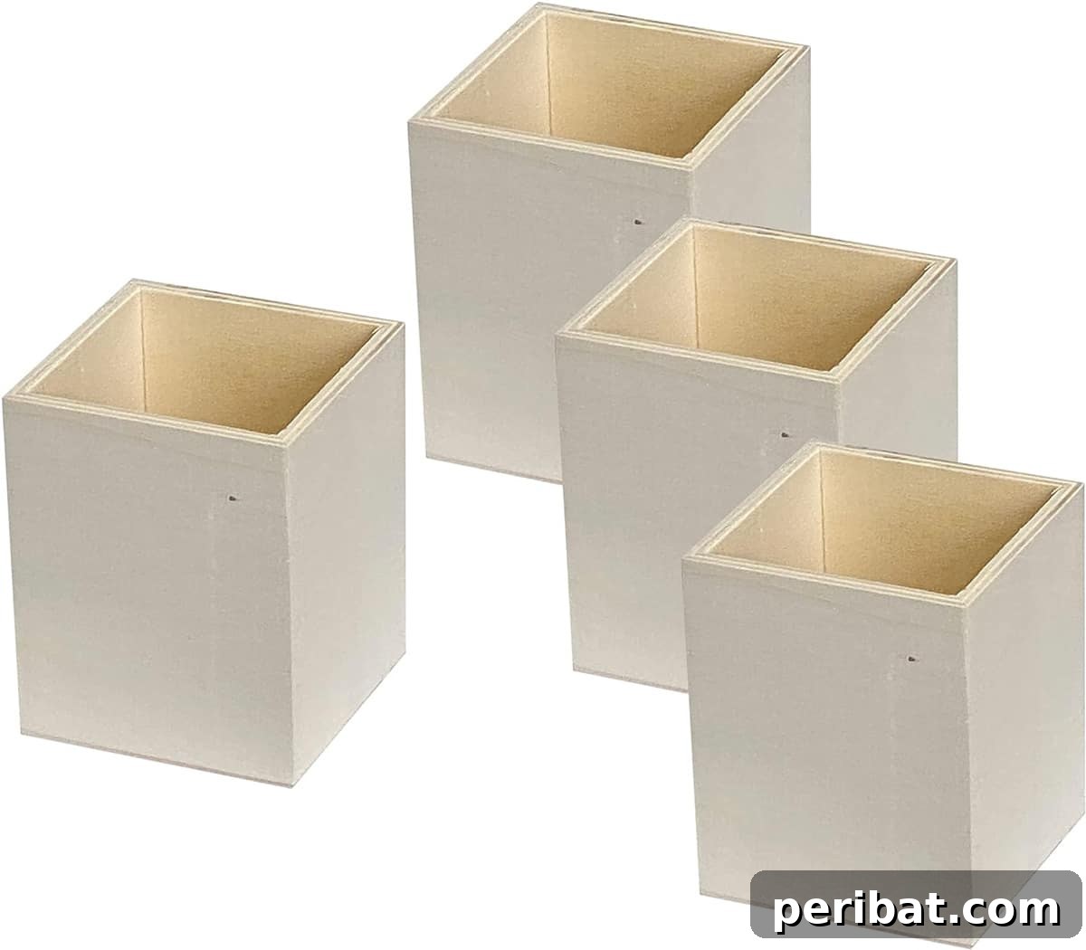 unpainted wooden pencil holder