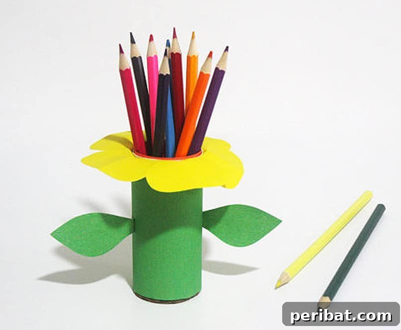 flower pencil holder designed