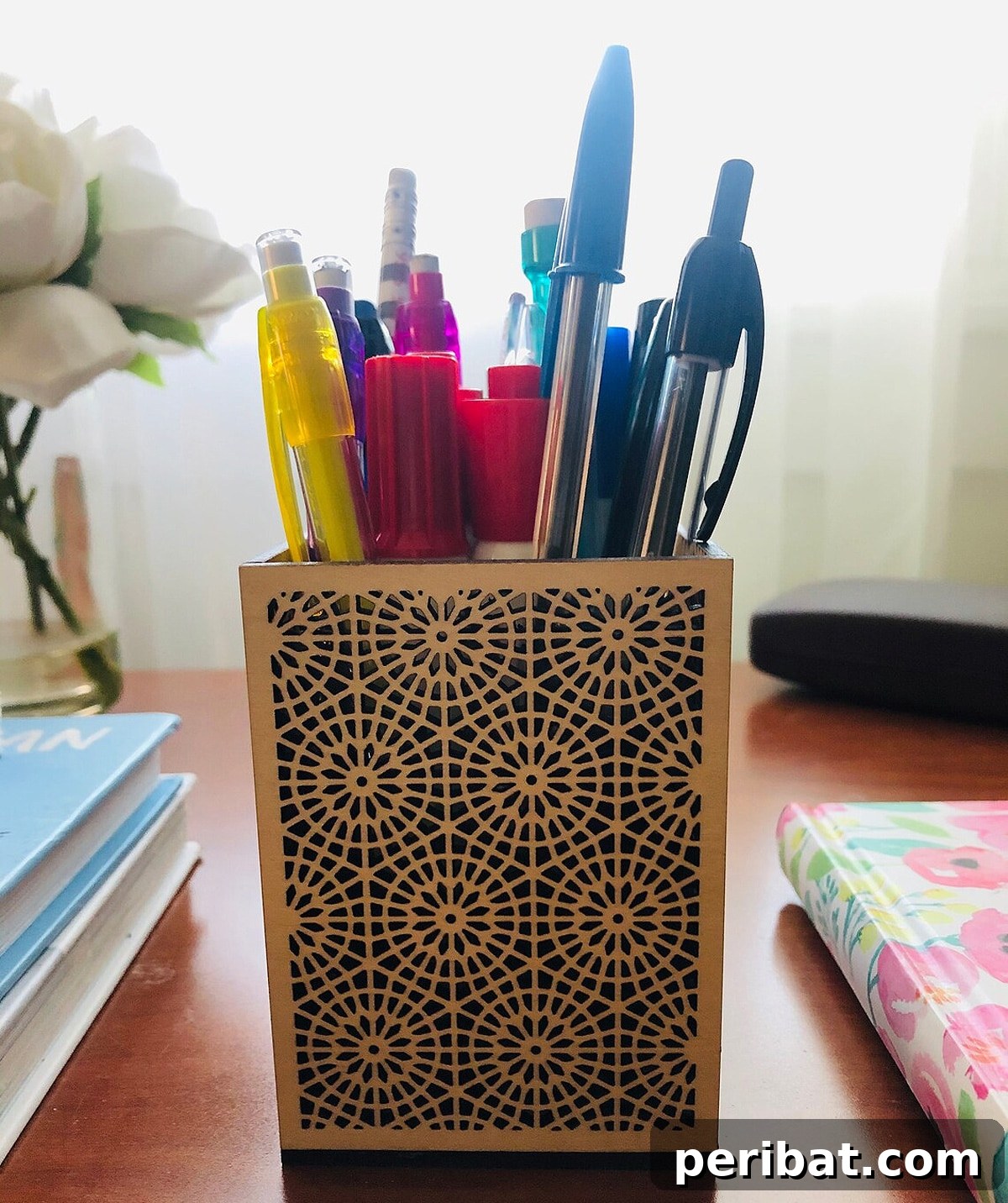 modern mosaic acrylic pencil holder