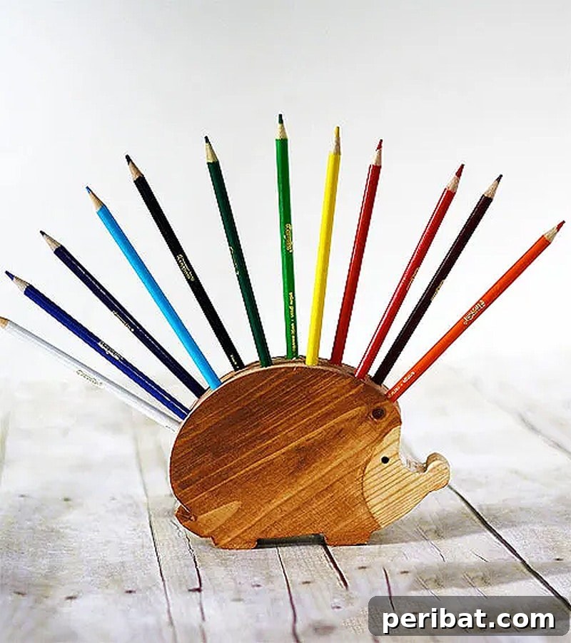 charming wooden hedgehog
