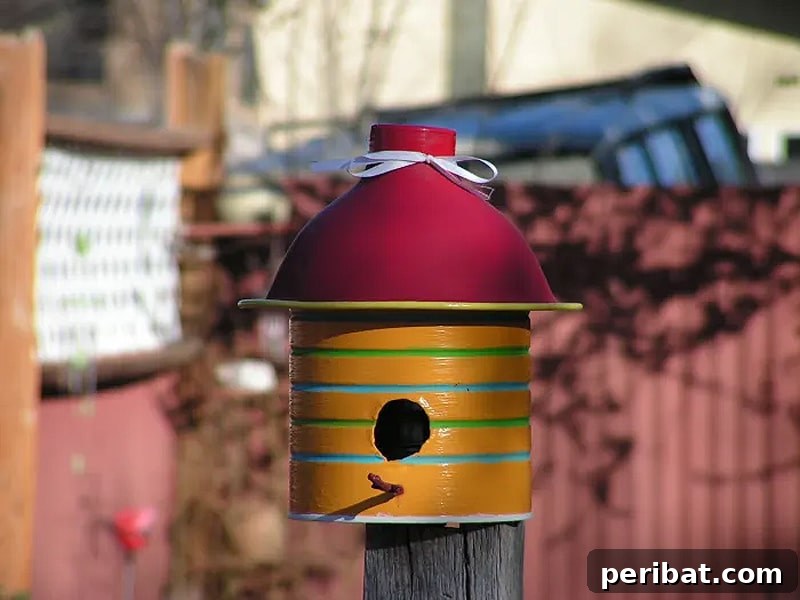 45 Creative DIY Birdhouse Projects 37 whimsical coffee-can birdhouse