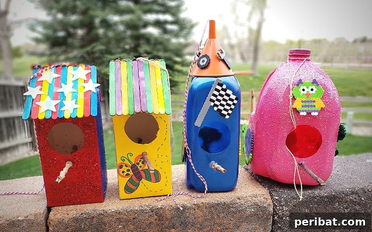 45 Creative DIY Birdhouse Projects 9 four homemade birdhouses for kids