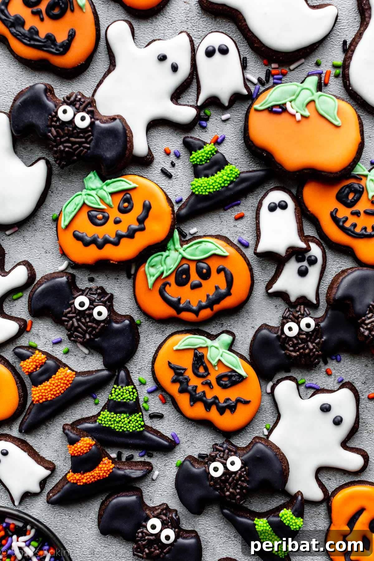 42 Spooktacular DIY Halloween Cookie Treats 21 Halloween chocolate cookies decorated with colorful icing