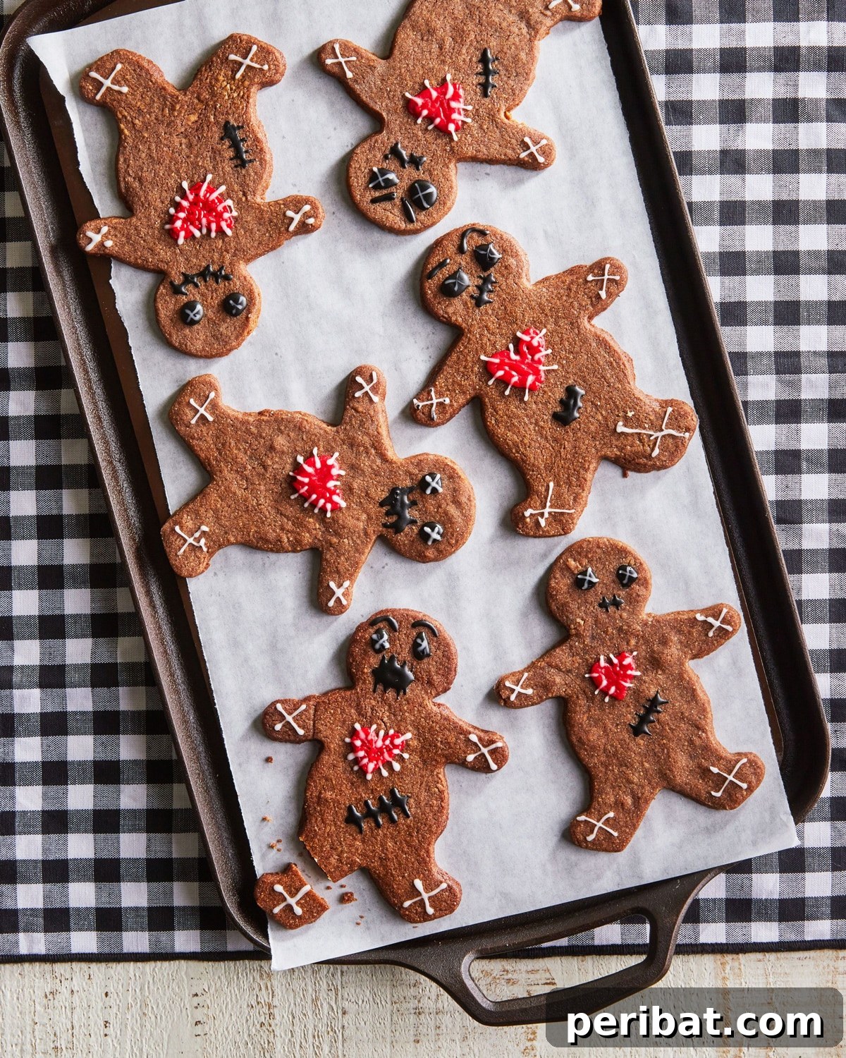 42 Spooktacular DIY Halloween Cookie Treats 30 Halloween Voodoo Gingerbread Men with icing stitches