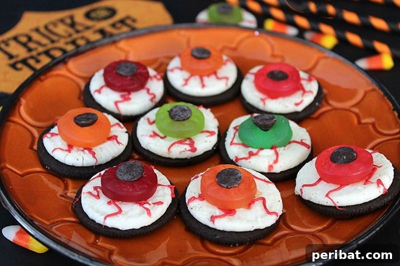 42 Spooktacular DIY Halloween Cookie Treats 35 Eyeball-shaped cookies made from Oreos