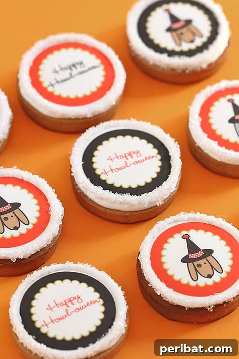 42 Spooktacular DIY Halloween Cookie Treats 5 Halloween sugar cookies with edible images of ghosts and bats