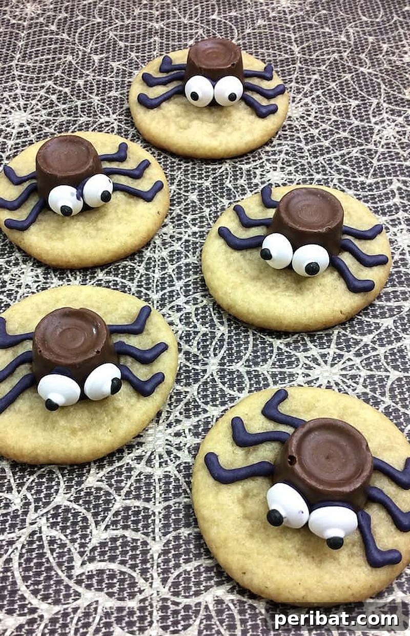 42 Spooktacular DIY Halloween Cookie Treats 8 Cute Halloween spider cookies with chocolate bodies and pretzel legs