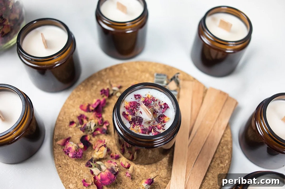 Simple DIY Ideas for Grown-Ups 50 Projects 22 candle making kit with wood wicks and amber glass jars