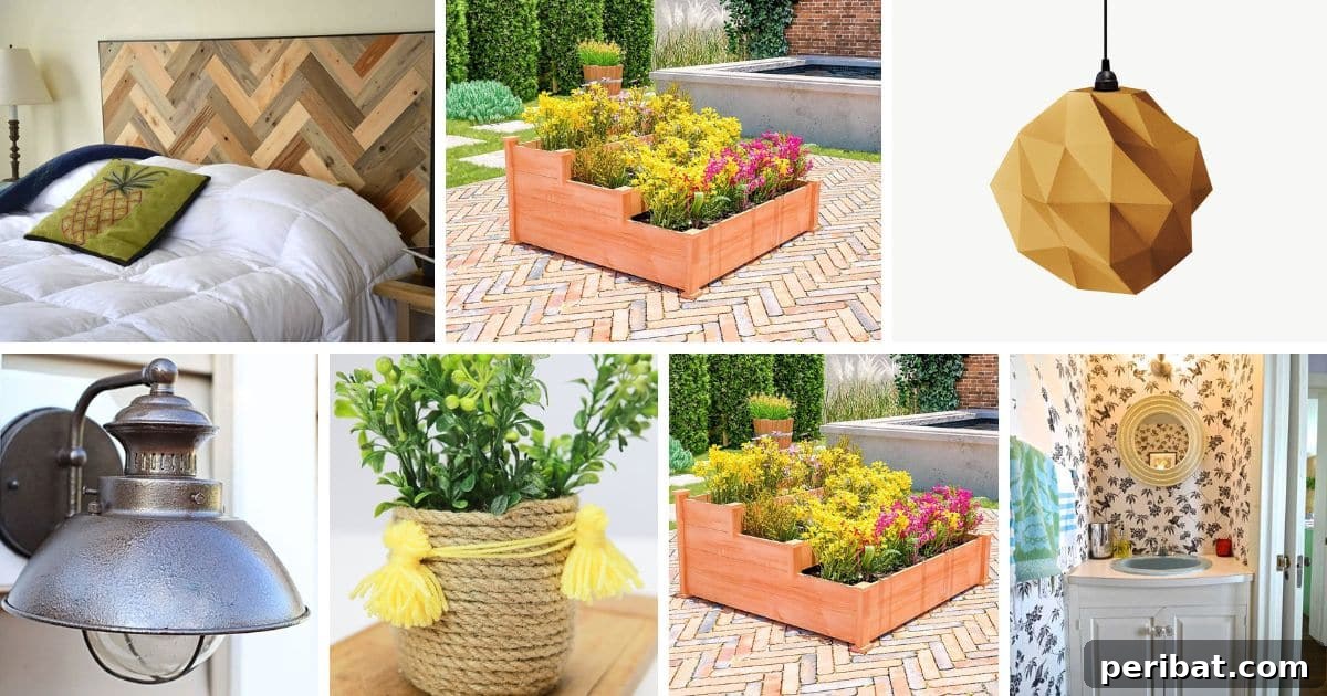 50 Smart DIY Home Improvement Hacks & Essential Products 2 Creative DIY home improvement ideas on a budget, a collage of innovative handmade decor items and upcycled furniture for affordable home upgrades