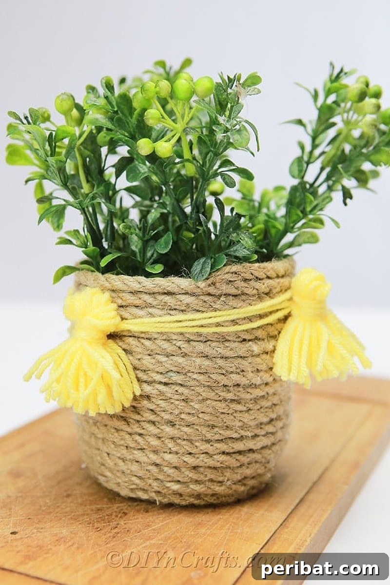 50 Smart DIY Home Improvement Hacks & Essential Products 4 Stylish flower basket crafted from natural rope, showcasing a versatile and durable DIY storage solution for home organization