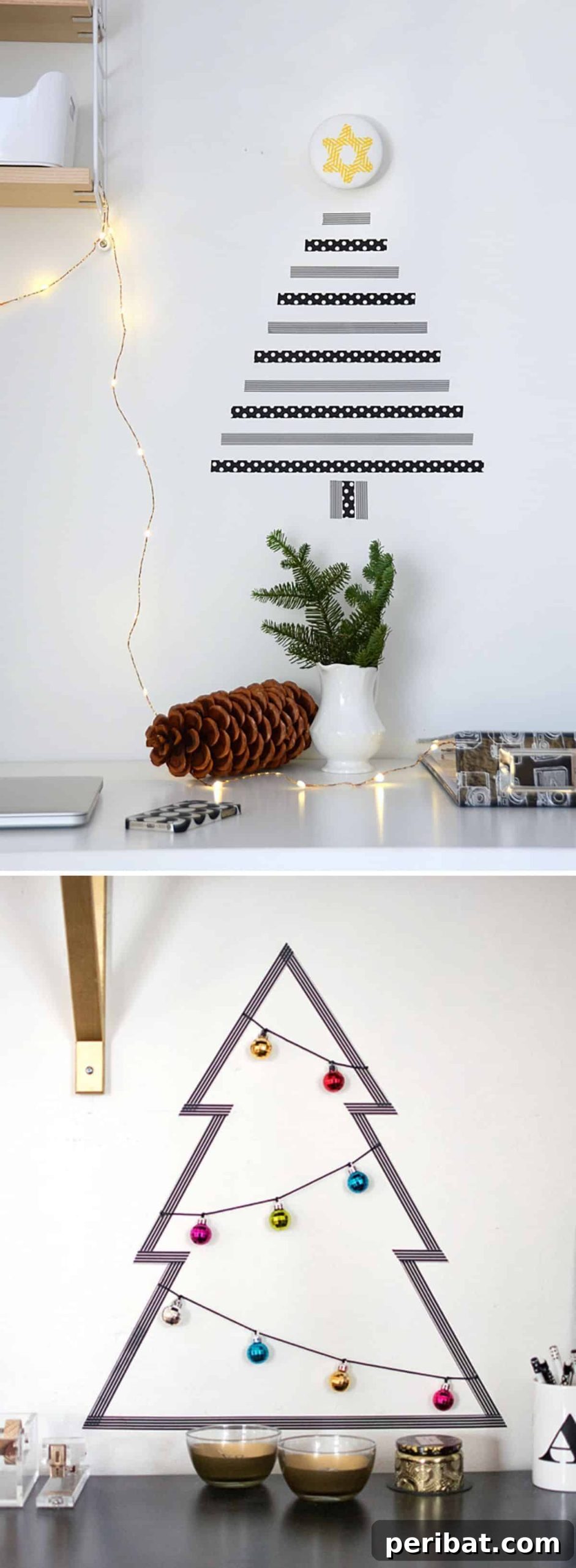 Beyond the Branch: 15 Unique Christmas Tree Ideas 13 Versatile Washi Tape Christmas Tree for Temporary Decor