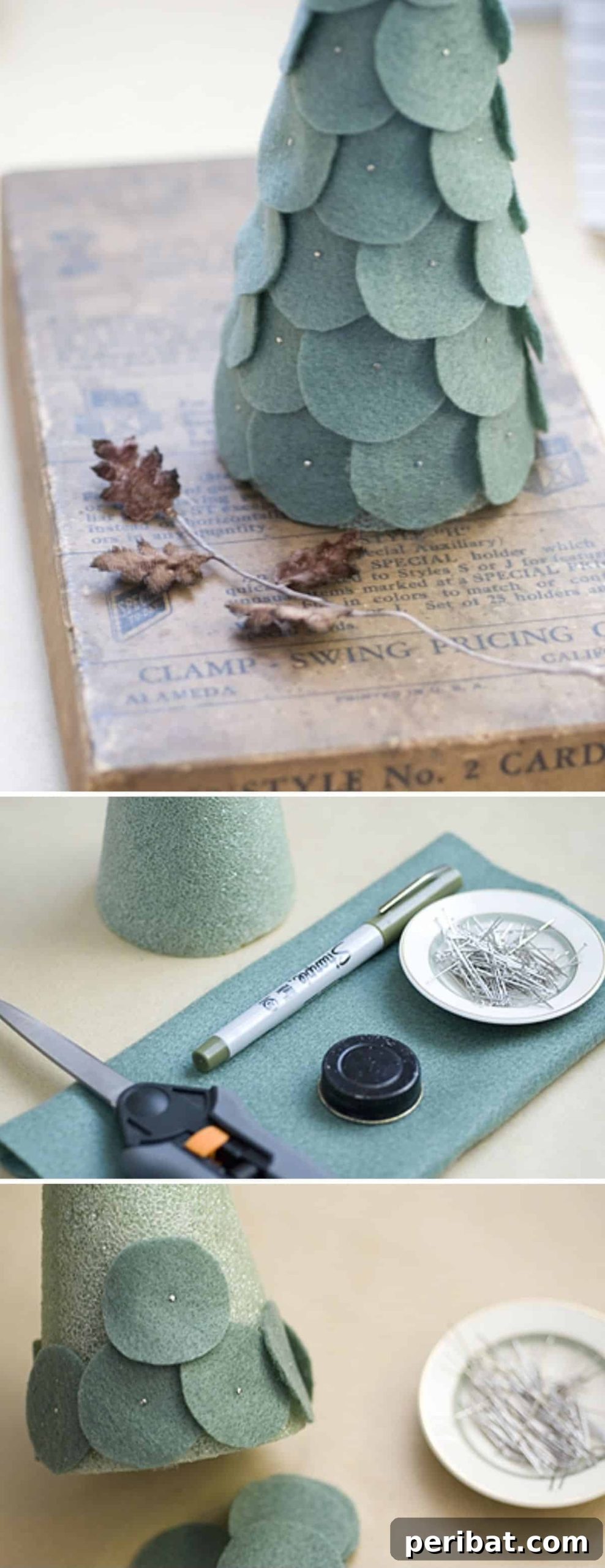 Beyond the Branch: 15 Unique Christmas Tree Ideas 15 Minimalist Felt Circle Christmas Tree with Unique Texture