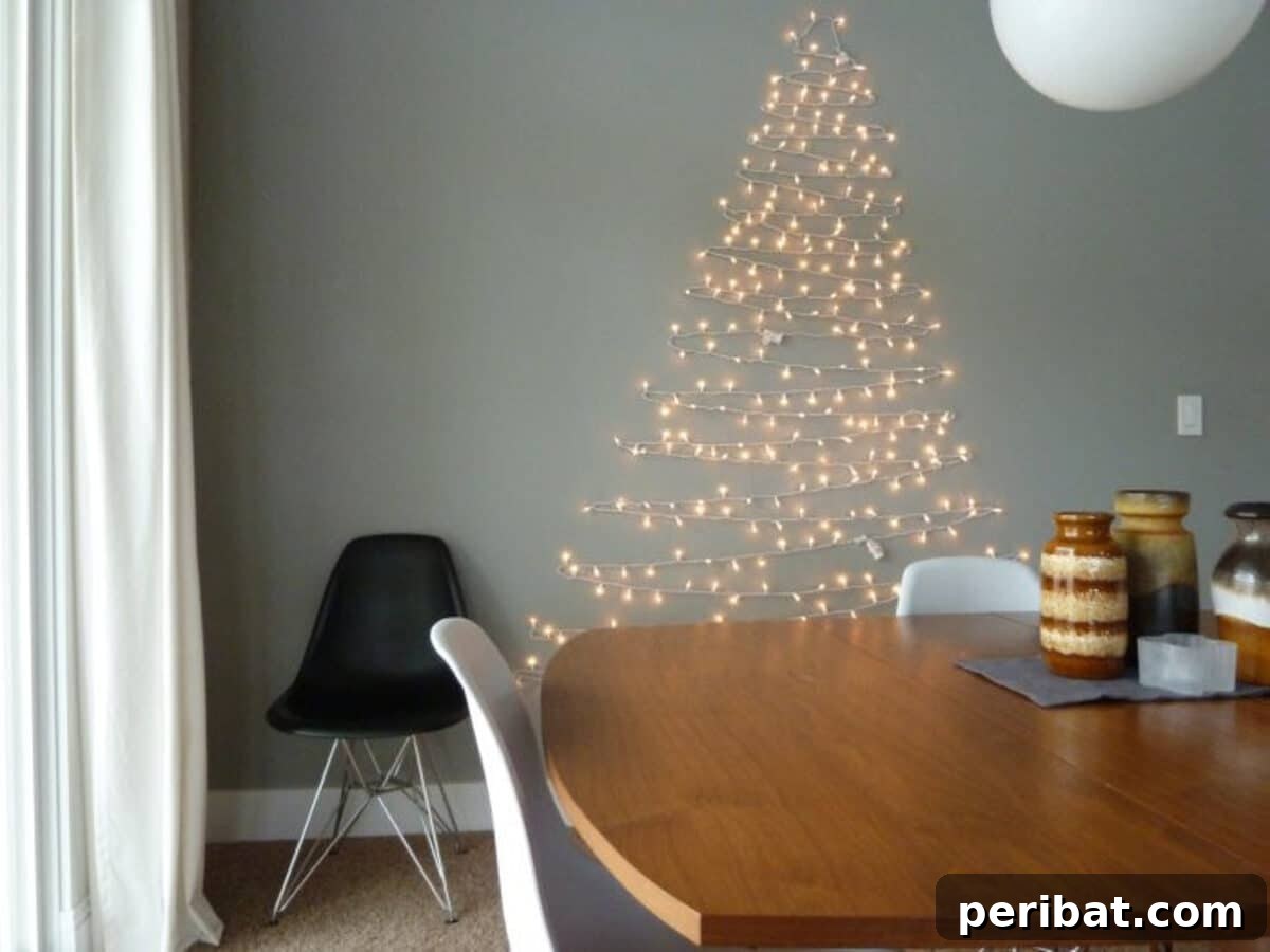 Beyond the Branch: 15 Unique Christmas Tree Ideas 17 Classic and Easy String Lights Christmas Tree Decoration
