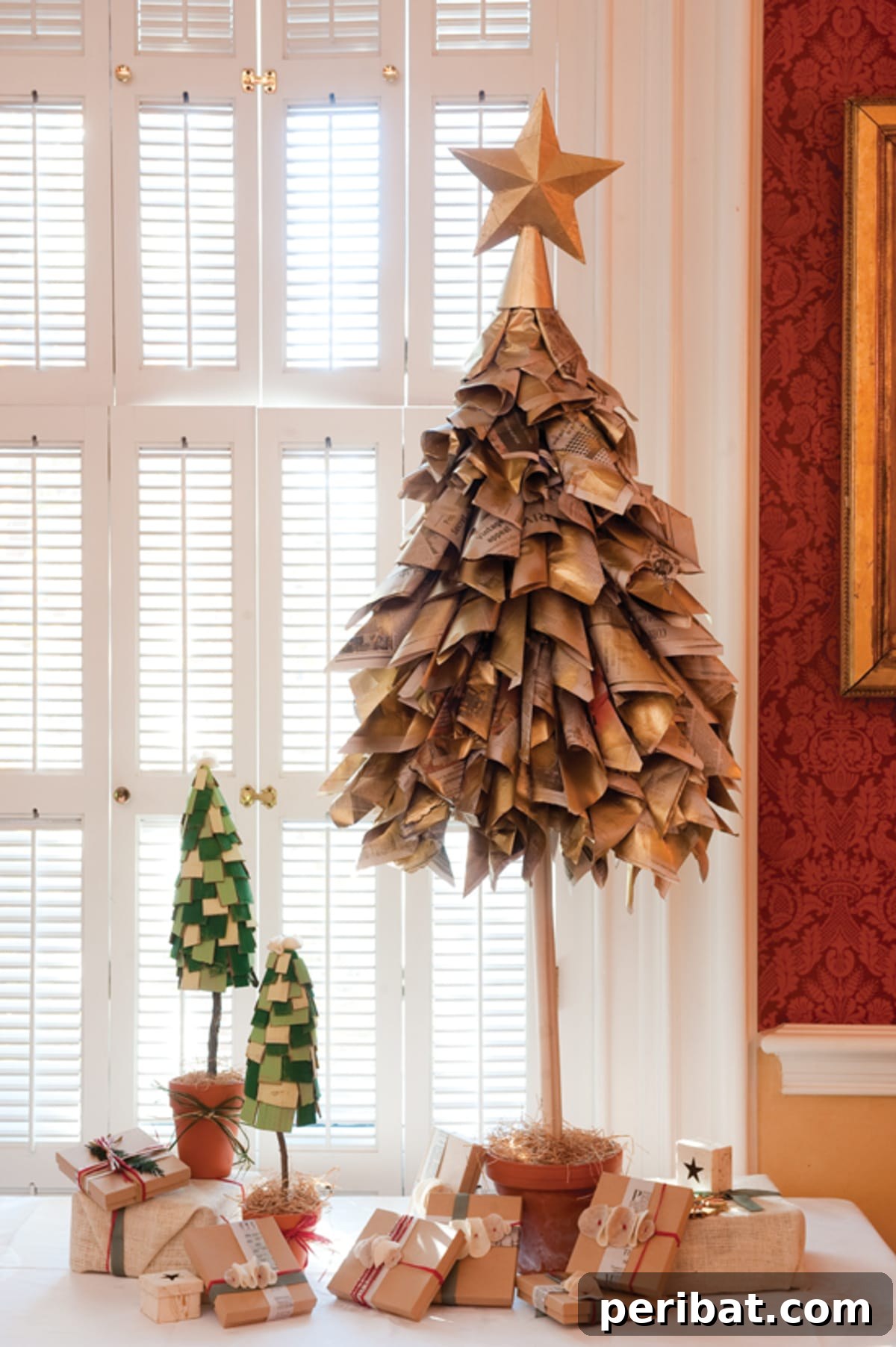 Beyond the Branch: 15 Unique Christmas Tree Ideas 10 Lush and Bushy Recycled Newspaper Christmas Tree