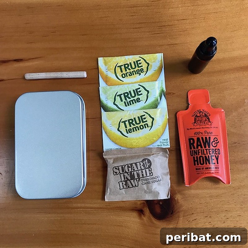 Craft Your Own Cocktails 24 Kit Ideas 3 Portable DIY All-in-One Travel Cocktail Kit with citrus packets.