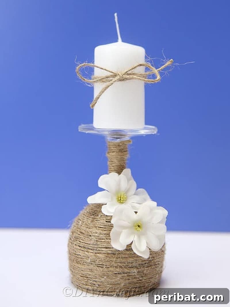 Uncork Your Creativity: 50 Wine Bottle and Glass DIY Projects 12 candle holder crafted from wine glass