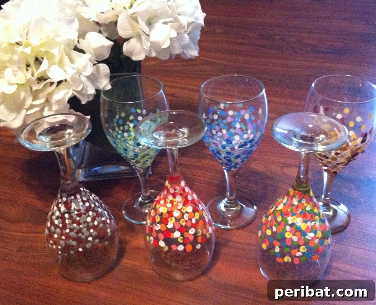 Uncork Your Creativity: 50 Wine Bottle and Glass DIY Projects 16 hand-painted wine glasses