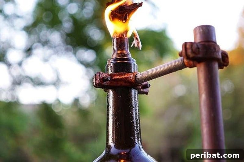 Uncork Your Creativity: 50 Wine Bottle and Glass DIY Projects 24 wine bottle Tiki torches