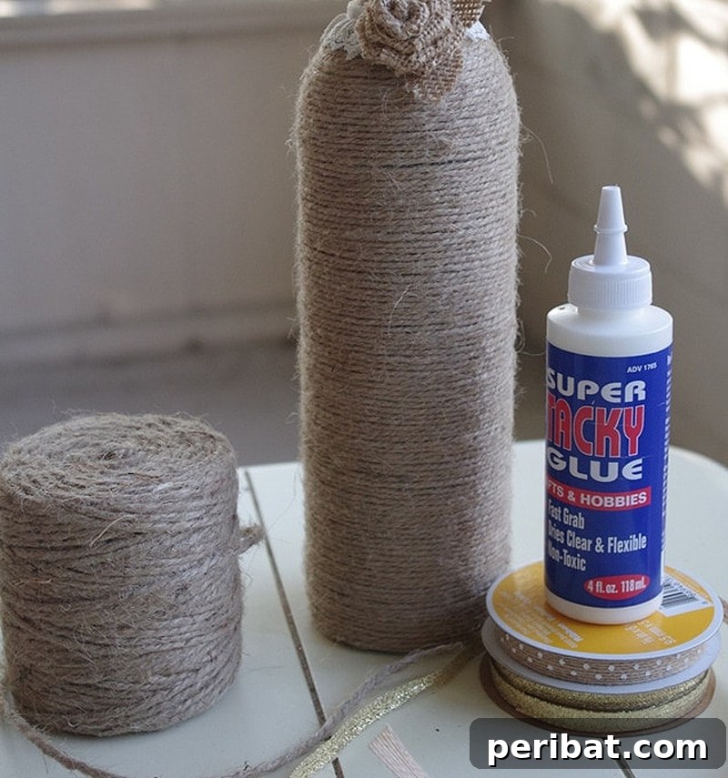Uncork Your Creativity: 50 Wine Bottle and Glass DIY Projects 34 twine wine bottle