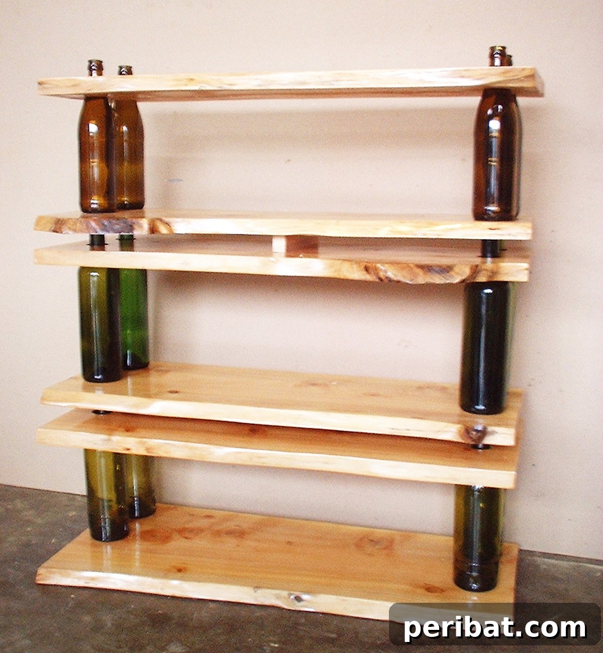 Uncork Your Creativity: 50 Wine Bottle and Glass DIY Projects 36 shelving and tables using glass bottles
