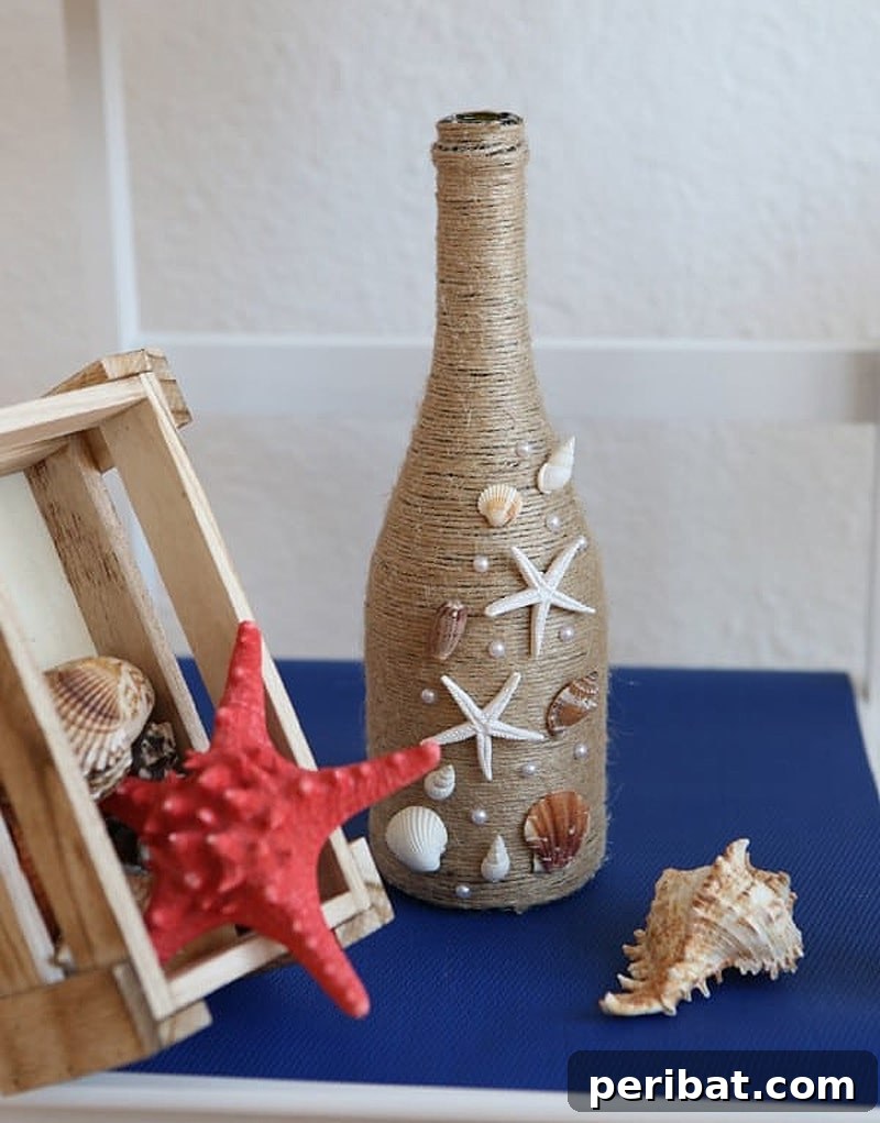 Uncork Your Creativity: 50 Wine Bottle and Glass DIY Projects 5 gorgeous rustic nautical wine bottle decor