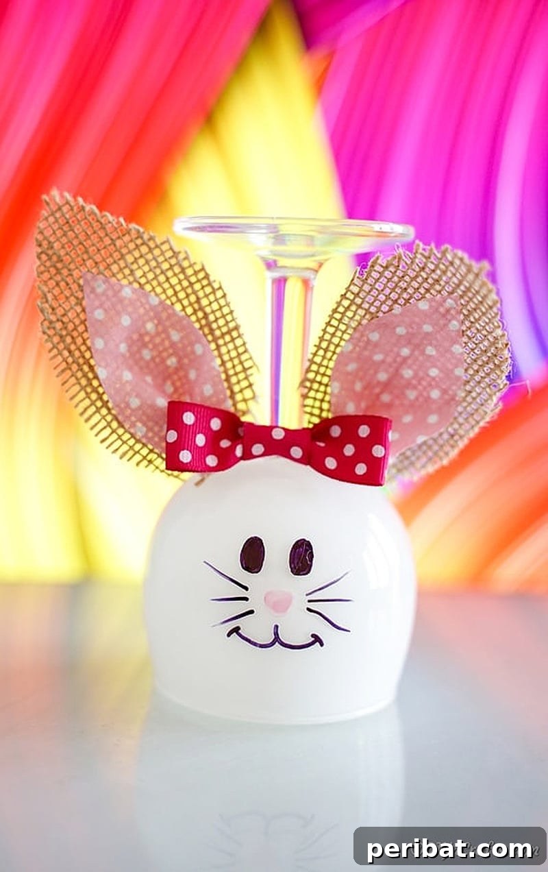 Uncork Your Creativity: 50 Wine Bottle and Glass DIY Projects 9 wine glass bunny decoration