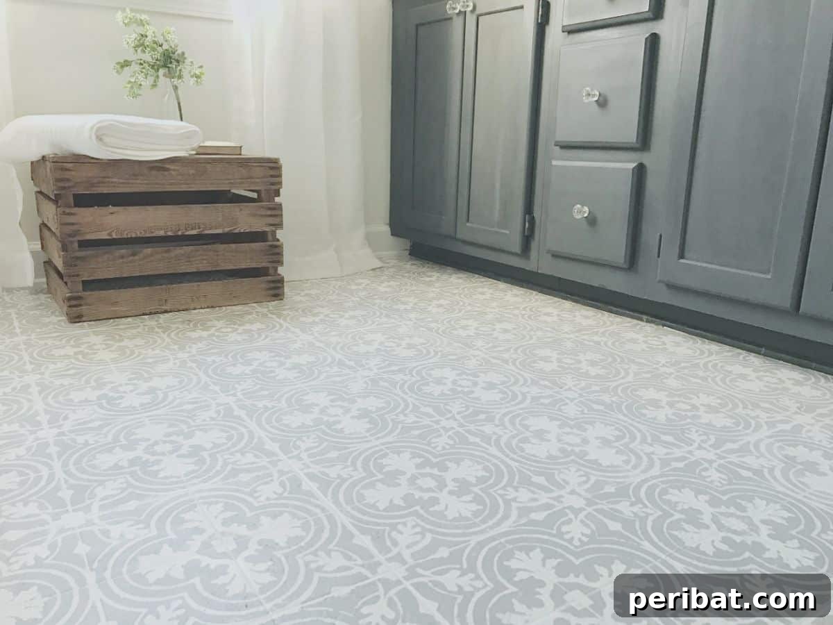 Stunning DIY Bathroom Floors: Tile Ideas & Product Picks 35 Paint Your Tile Floors to Look Like Patterned Cement bathroom floor.