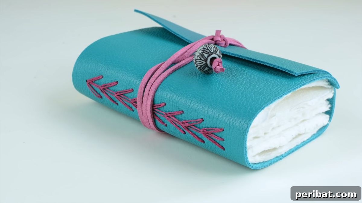 Craft Your Own: 41 Inspiring Leather Journal Projects 25 Triple Chain Stitch Journal Design