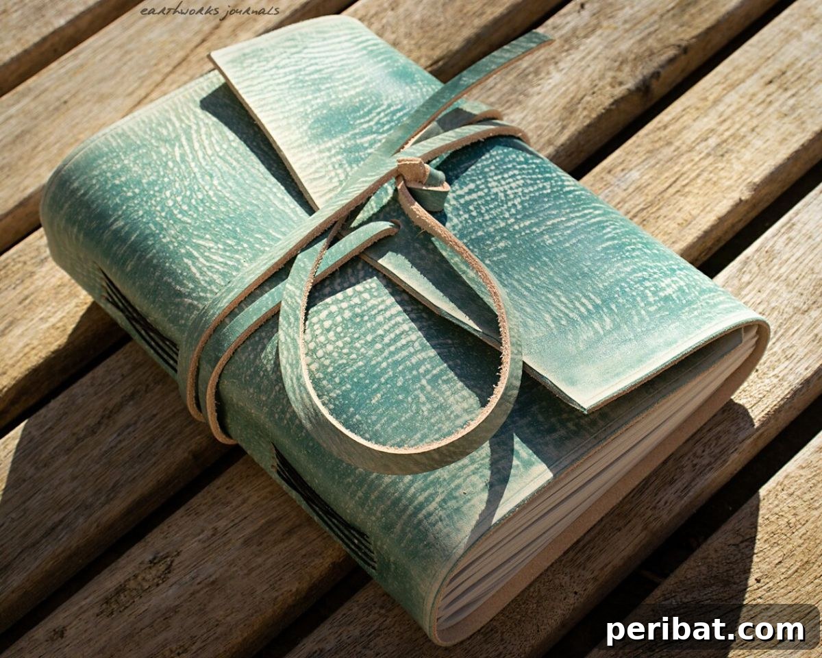 Craft Your Own: 41 Inspiring Leather Journal Projects 27 Leather Journal in Distressed Sea Blue