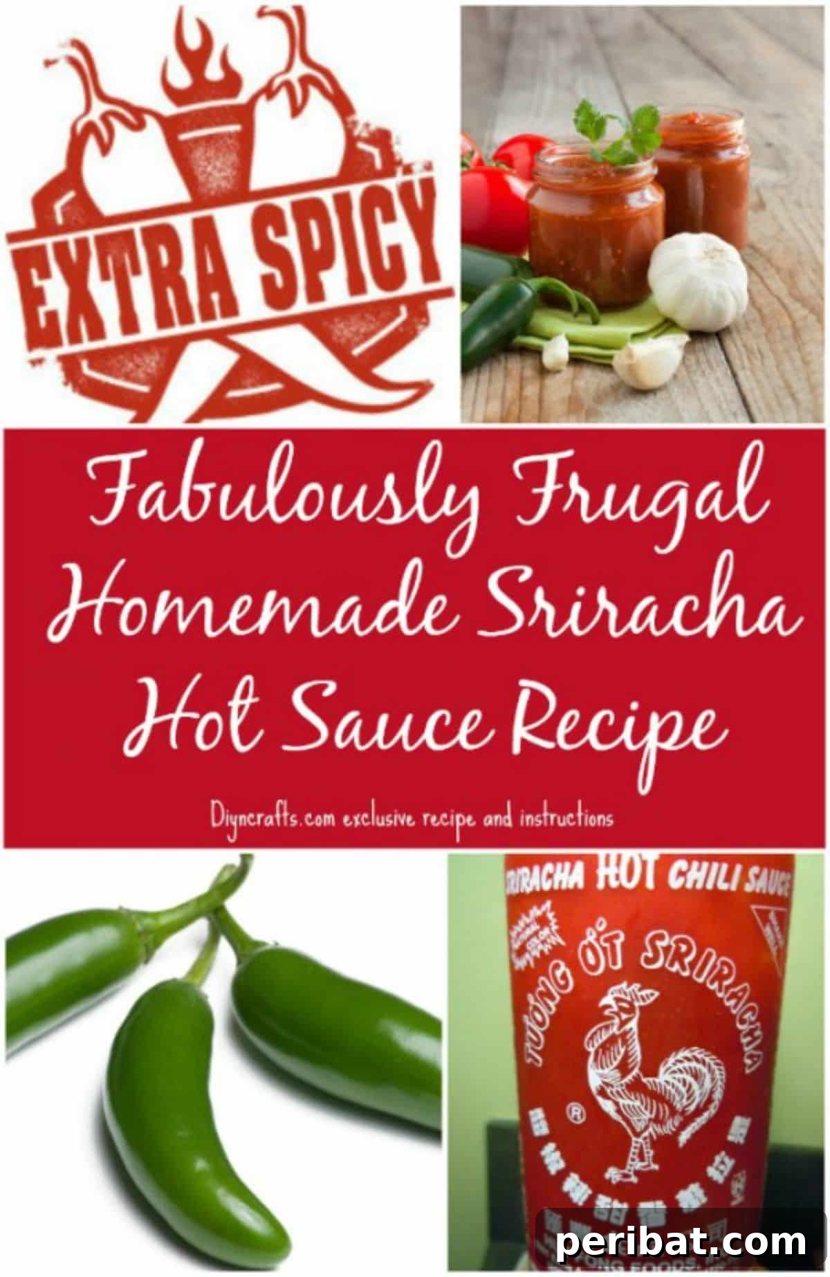 Craft Your Own Heat 26 DIY Hot Sauce Kits and Recipes 3 A bottle of homemade Sriracha hot sauce, promising a vibrant and dynamic flavor experience.