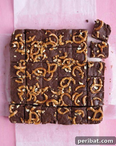 Chocolate Fudge with Pretzels