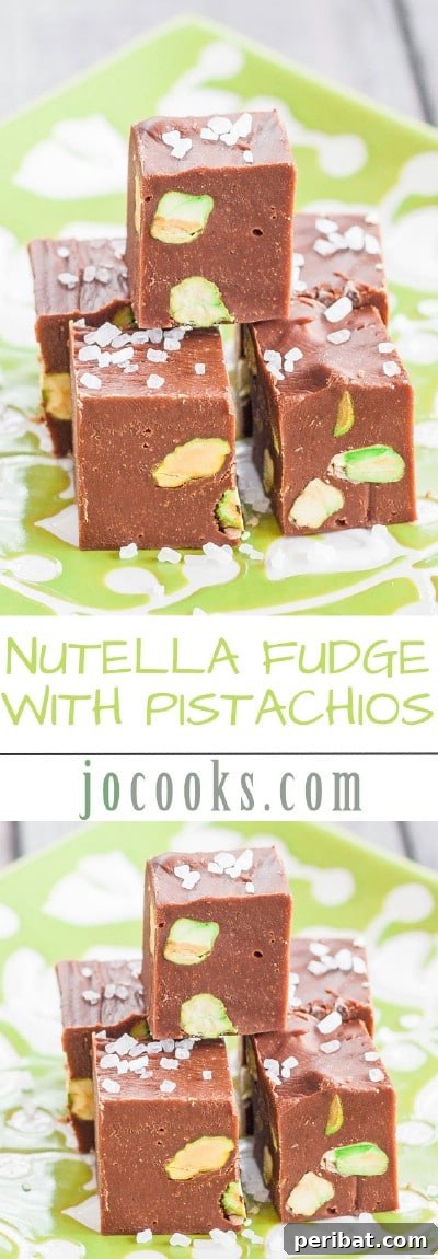 Nutella Fudge with Pistachios