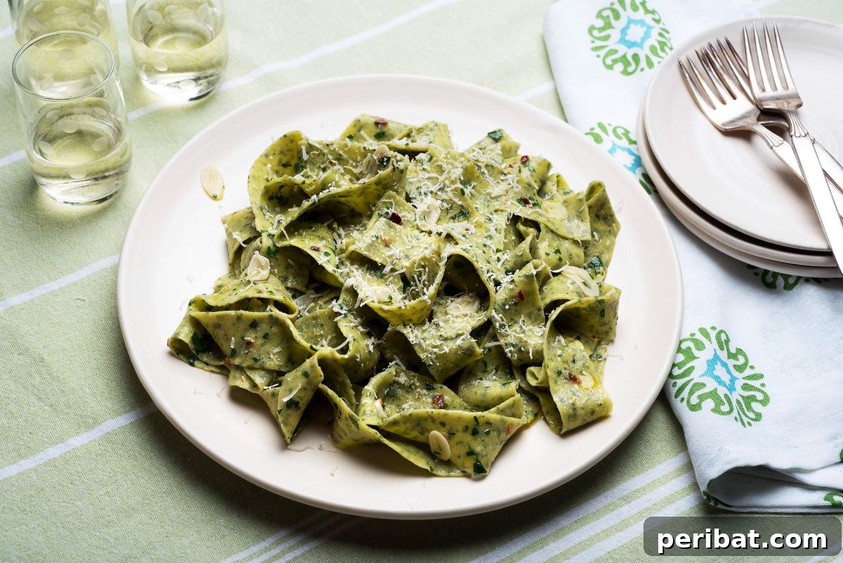 Homemade pasta on a plate.