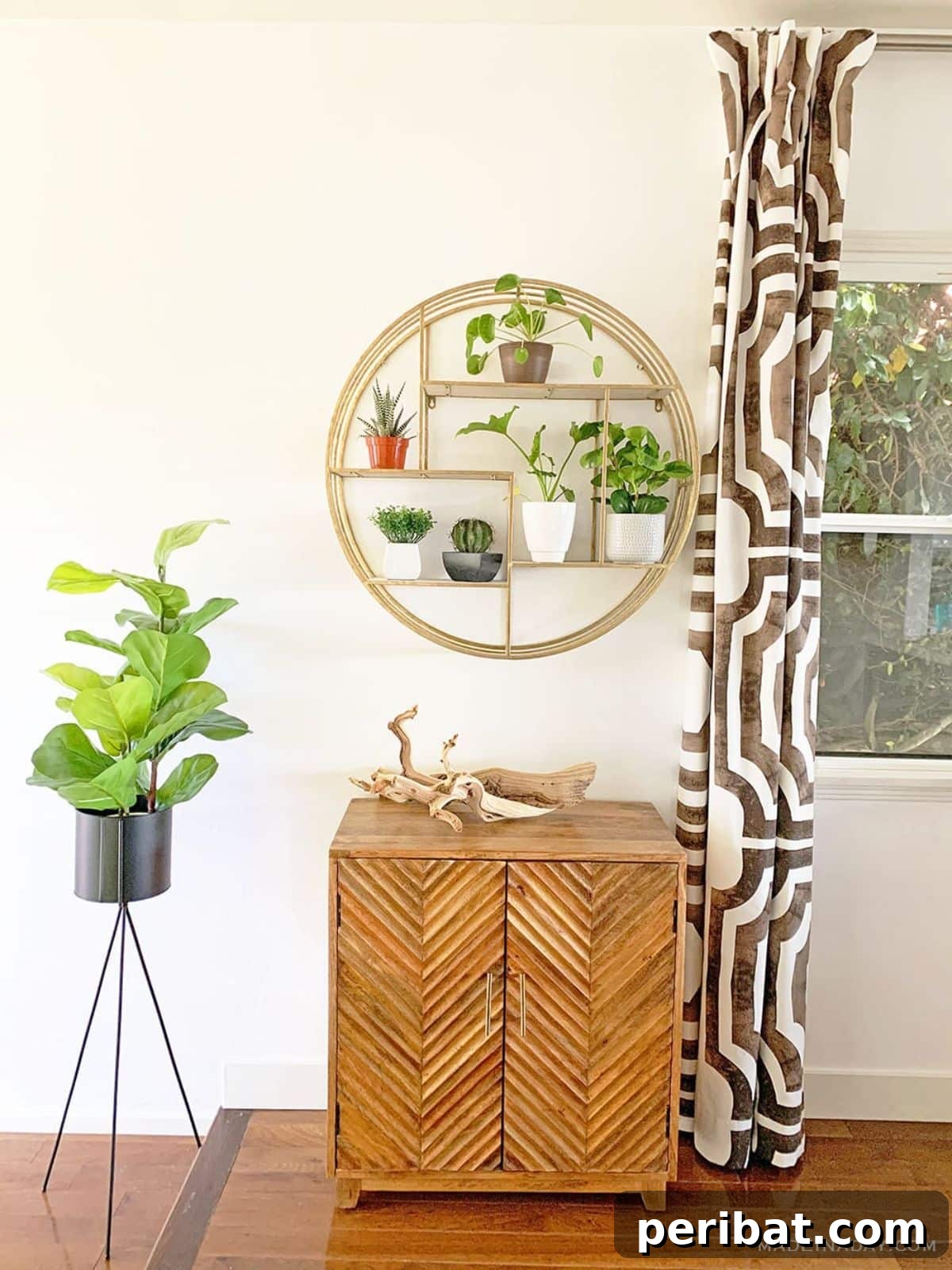 Transform Your Entryway: 32 Genius DIY Organizing Ideas 14 Modern surf shack inspired entryway organizer with shelving for plants.