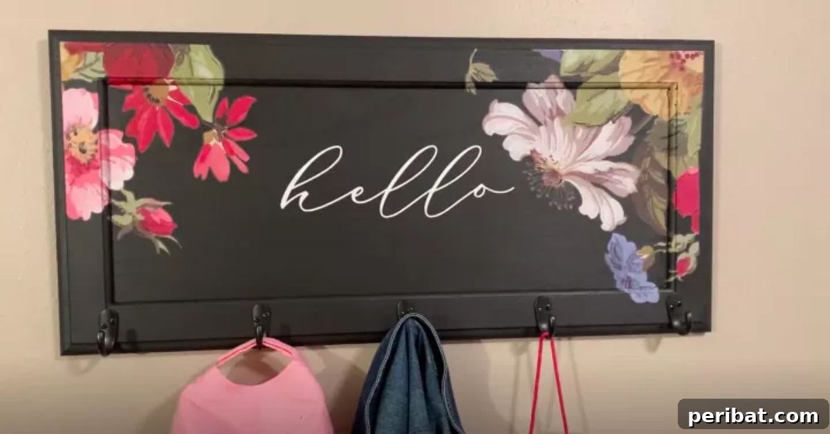 Transform Your Entryway: 32 Genius DIY Organizing Ideas 16 DIY entryway coat hooks crafted from a recycled cabinet door.
