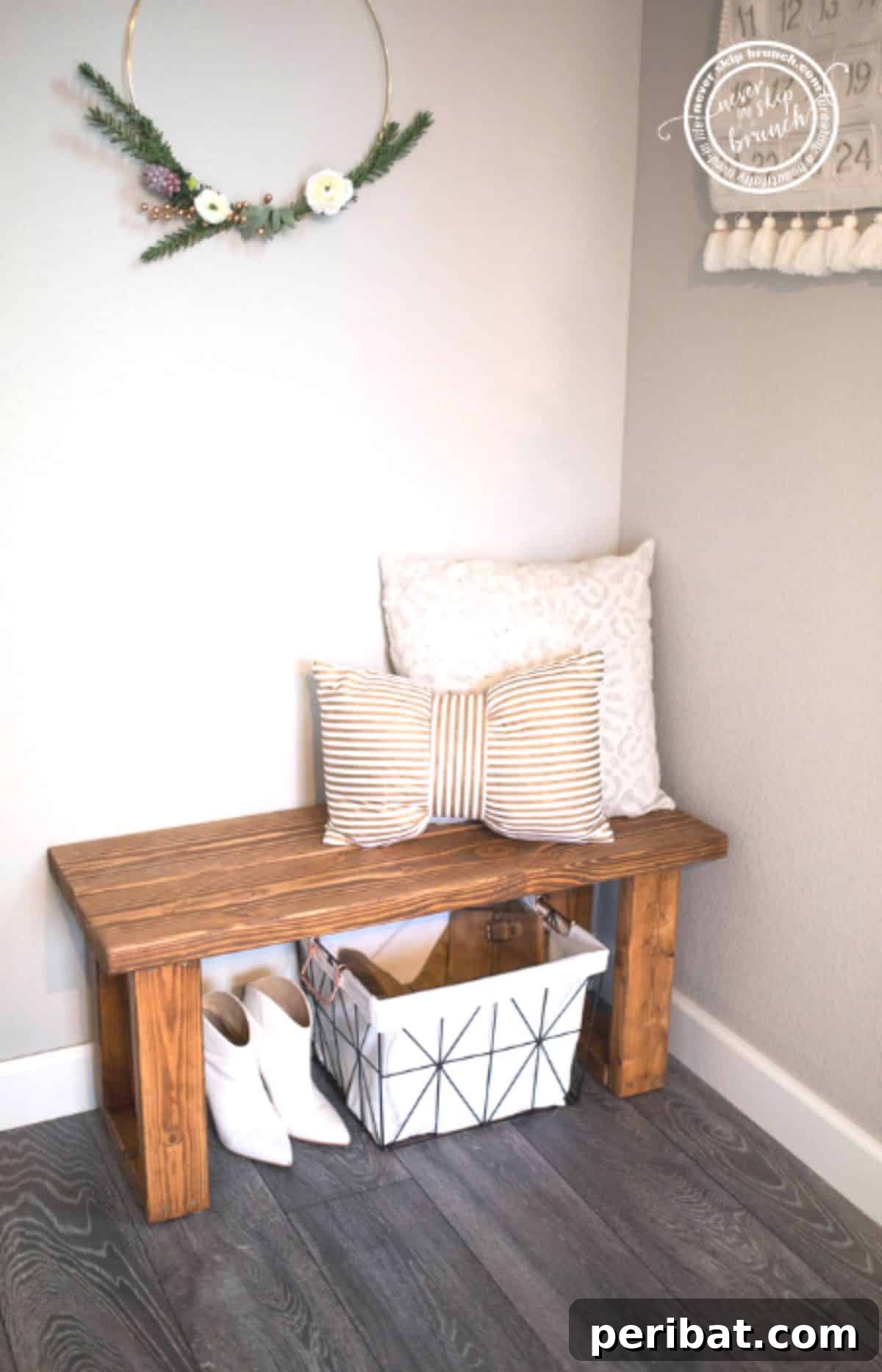 Transform Your Entryway: 32 Genius DIY Organizing Ideas 25 DIY entryway bench tutorial showcasing an affordable and functional design.