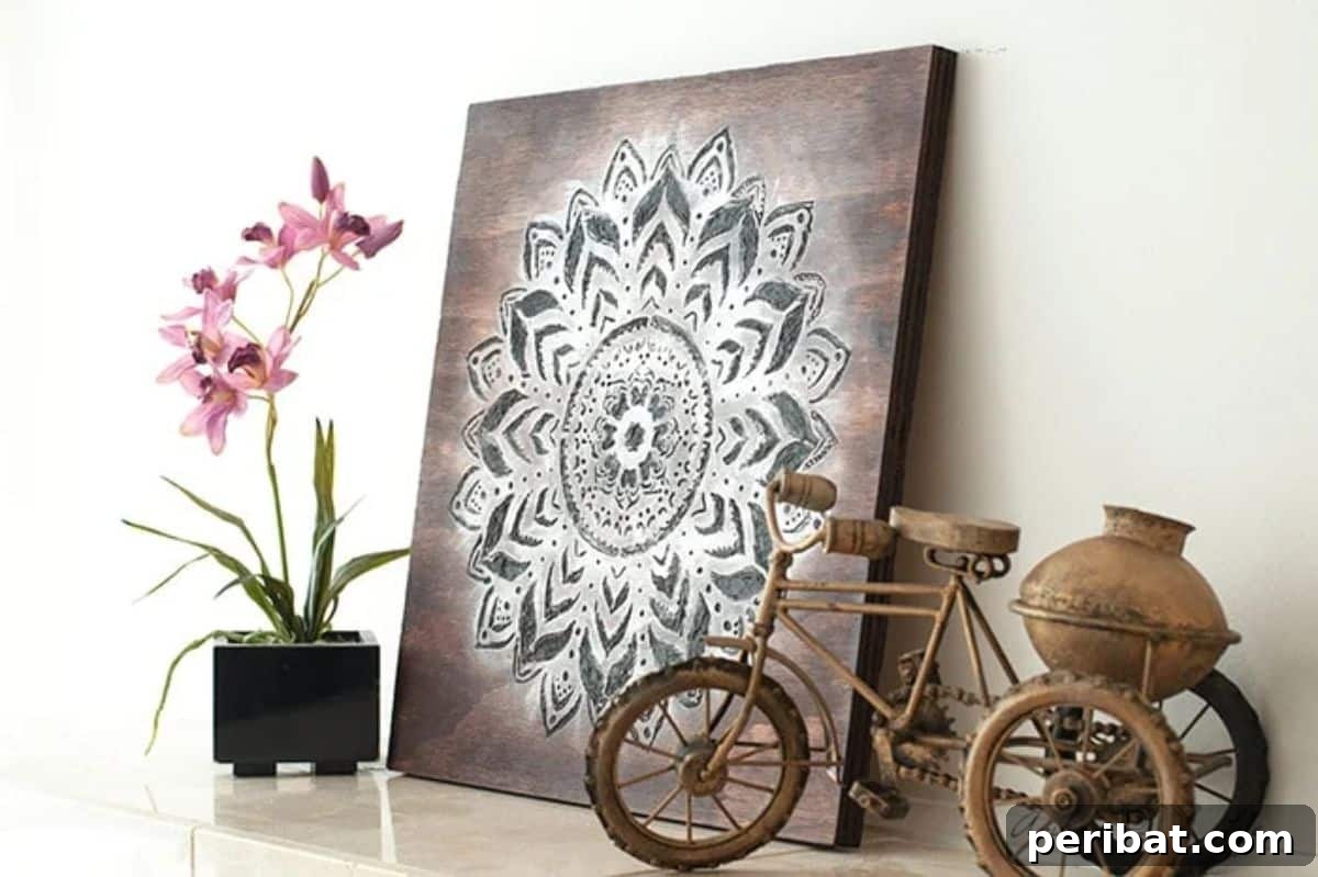 Craft Your Vision: 31 Wood Carving & Whittling Project Starters 18 Dremel Wood Carving – DIY Mandala Wall Art