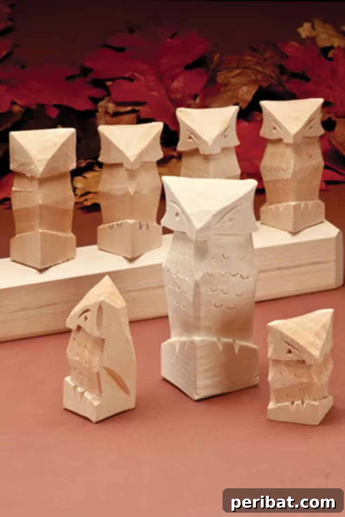 Craft Your Vision: 31 Wood Carving & Whittling Project Starters 26 Wood carved owls.