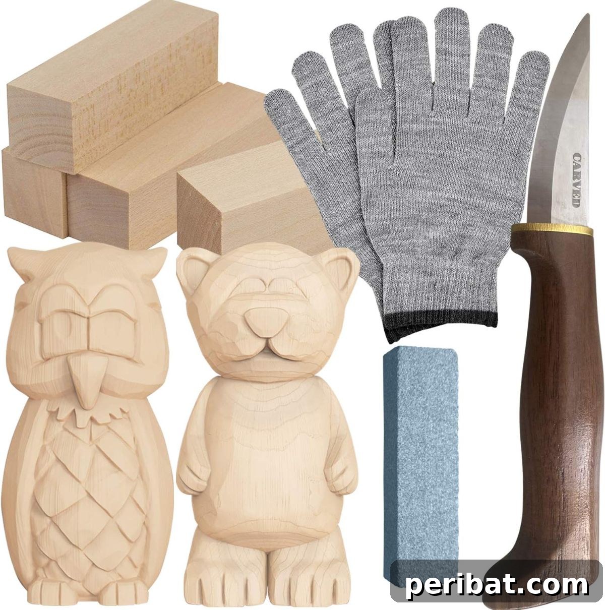 Craft Your Vision: 31 Wood Carving & Whittling Project Starters 5 Owl and Bear Wood Carving Kit