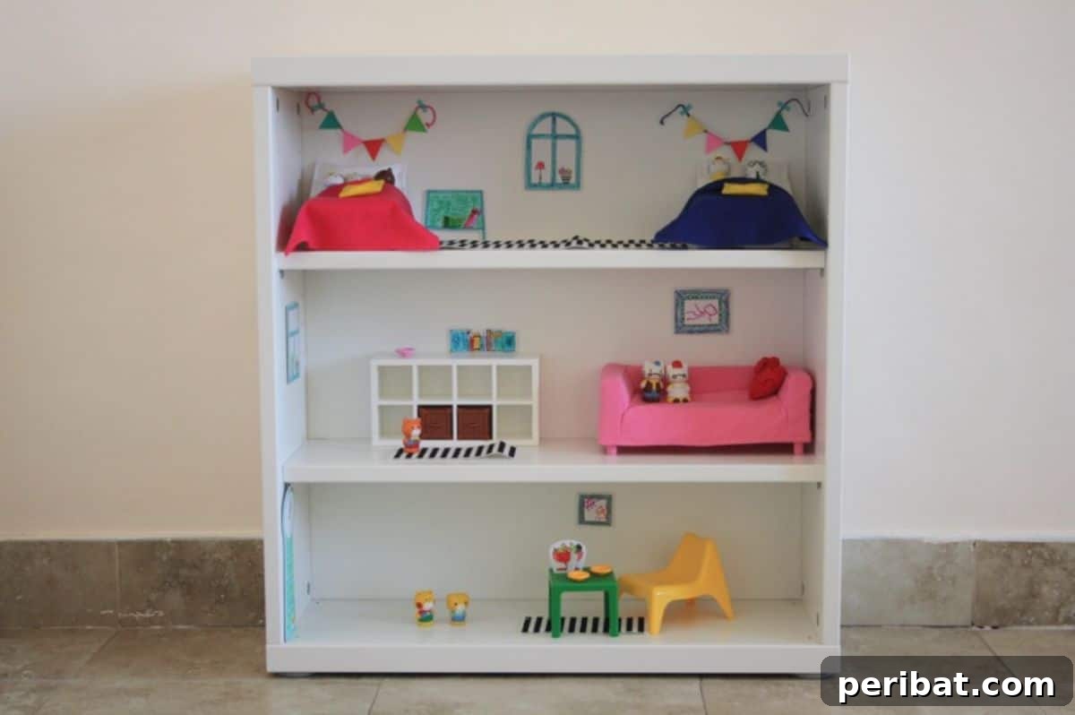 Crafting Dreams: 50 DIY Dollhouse Ideas and Kits 19 Simple Bookshelf Dollhouse
